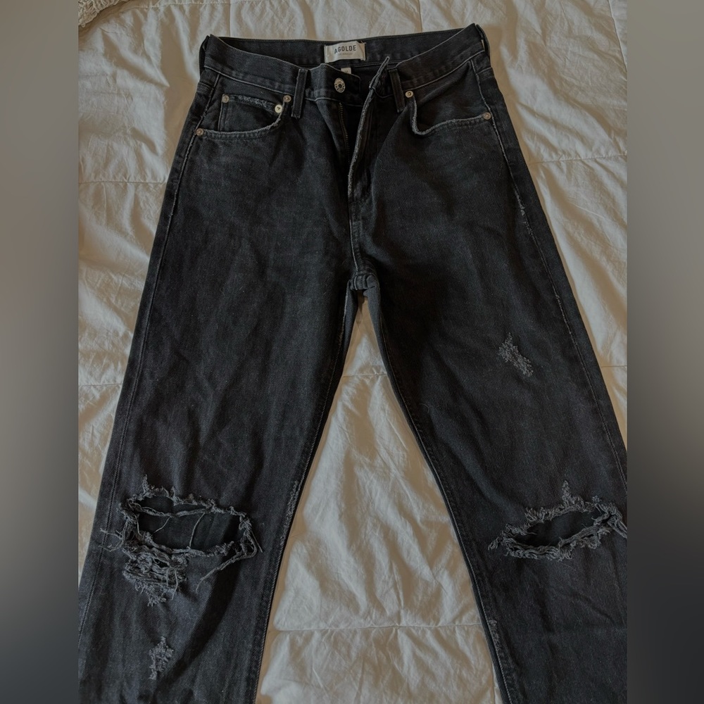 agolde black mom jeans